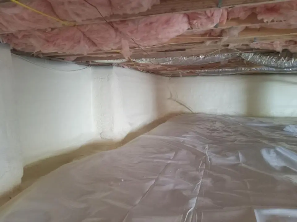 Crawl space encapsulation with closed-cell spray foam for Roof Waterproofing in Cedarhurst